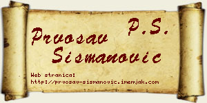 Prvosav Šišmanović vizit kartica
